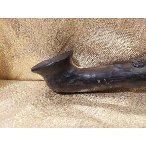 Dona Rosa Signed Coyotepec Oaxaca Mexican Folk Art Black Pottery Flute - Picture 2 of 16